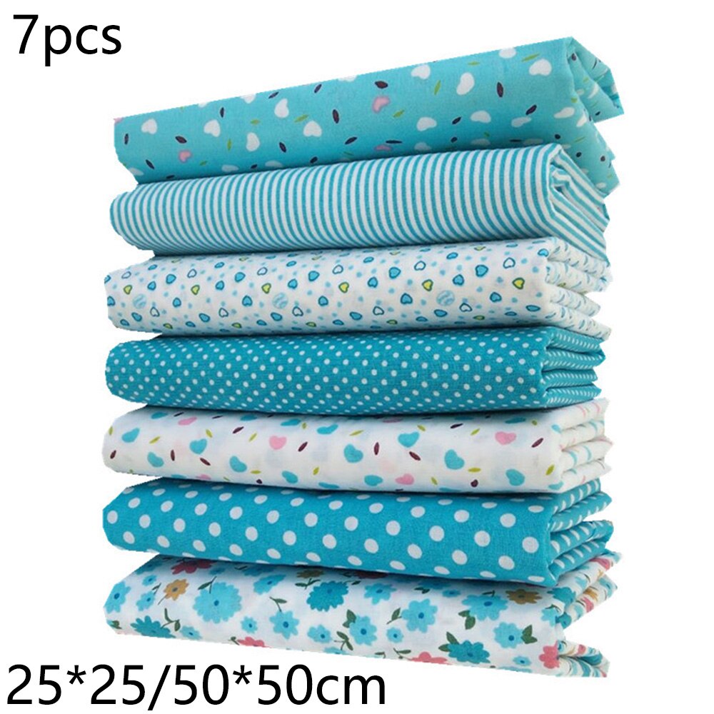 7pcs DIY Craft Sewing Square Floral Cotton Fabric Patchwork Cloth Set Random 25*25cm 50*50cm Tela Para Hacer Mascarillas