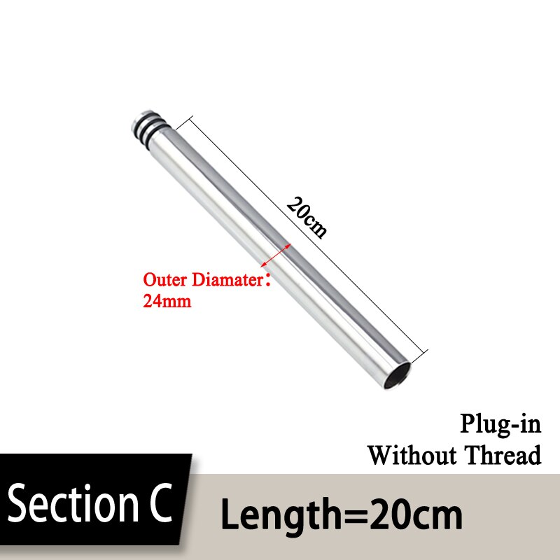 24mm/22mm/20mm 30/40cm Kupfer Überzug/Schwarz Dusche Verlängerung Stange ohne gewinde erhöaufgehängt dusche rohr verlängern Verlängerung rohr: C-Länge20cm