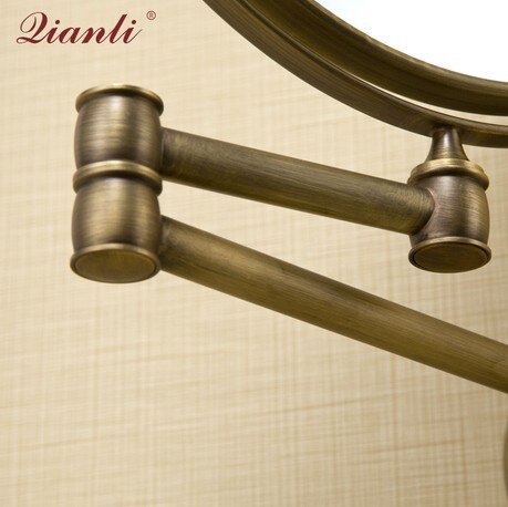 8 Inch Vintage/Goud/Chrome Wandmontage Schoonheid Spiegel, Dubbele Gezicht Vergrootglas Spiegel, telescopische Opvouwbare Make-Up Spiegel Messing