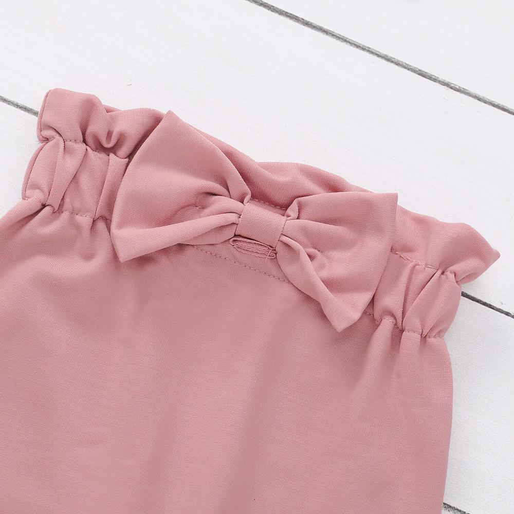 Baby Girl Solid Outfits 2PCS 3T Toddler Girls Clothes Pink Ruffled Long Sleeve Set 2021Chic Spring Baby Clothes Mikrdoo