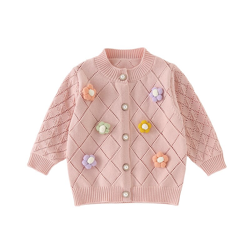 Baby Mädchen Süße Blume Pullover rundhals Herbst Langarm Gestrickte Prinzessin Strickjacke Kinder