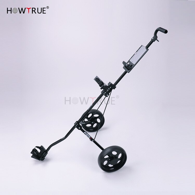 Golf trækvogn jern sort justerbar golfvognvogn 2 hjul push pull golfvogn aluminiumslegering foldbar vogn med bremse