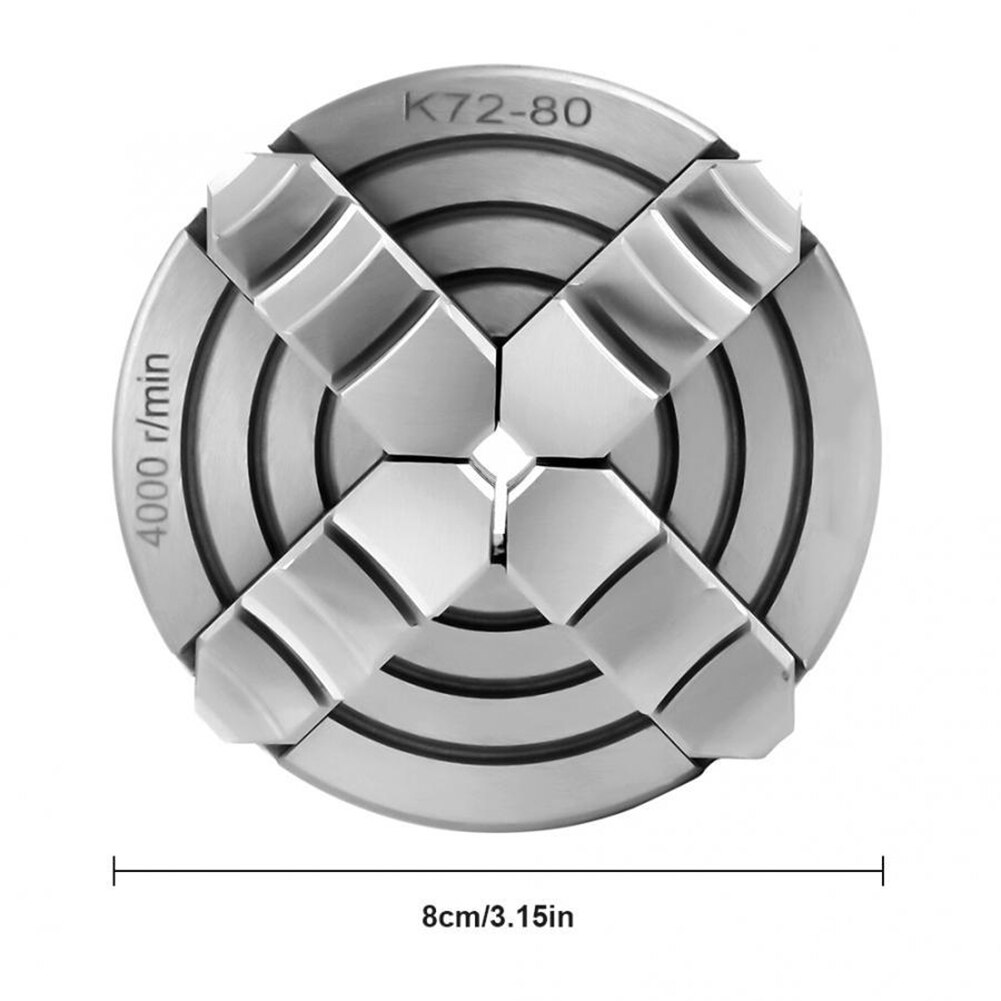 K72-80 Mini Collet Metal 4-Jaw Lathe Chuck Clamp Wood Turning Lathe Tool: Default Title