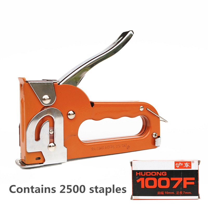 Agrafeuse manuelle polyvalente à usage intensif pour reliure, planche en bois et agrafeuse en cuir contient 2500 agrafes, reliure de bureau
