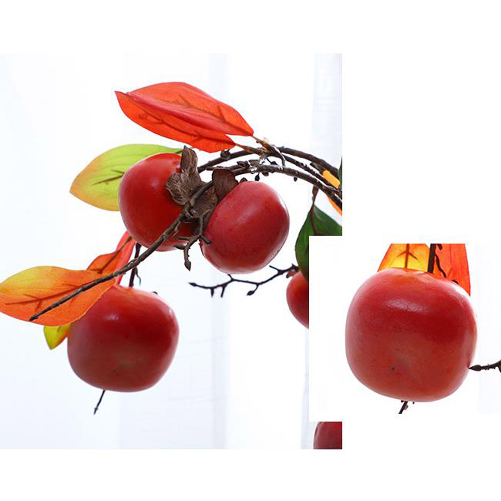 Berry Persimmon Branch Simulation Fruit Seed Artificial Flowers for Table Living Room Home Decor Wedding Decoration Indoor