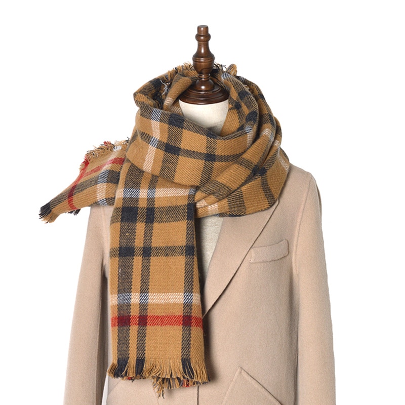 2020 nowy klasyczny szalik markowy szkocka krata mężczyźni i kobiety zimowy szalik ciepły szalik moda szalik na co dzień imitacja kaszmiru