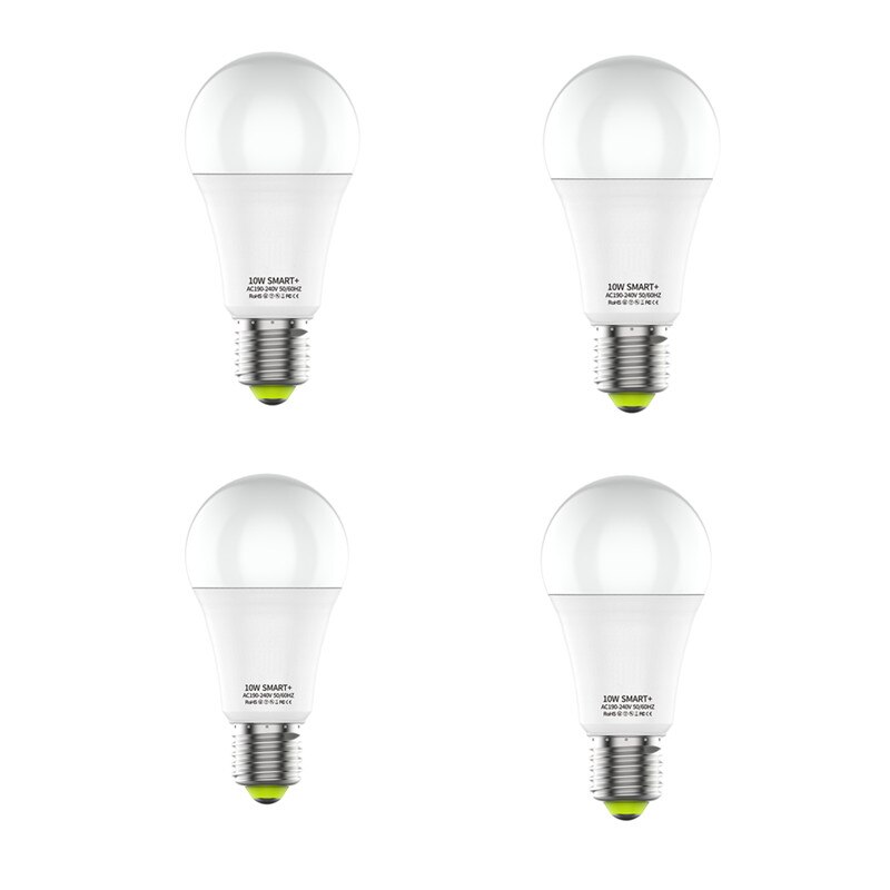 10W E27 WiFi Smart Bulb Work With Alexa RGB Colorful Dimmable Timer Function Magic Light Remote Controller Lamp Night Light: 4pcs