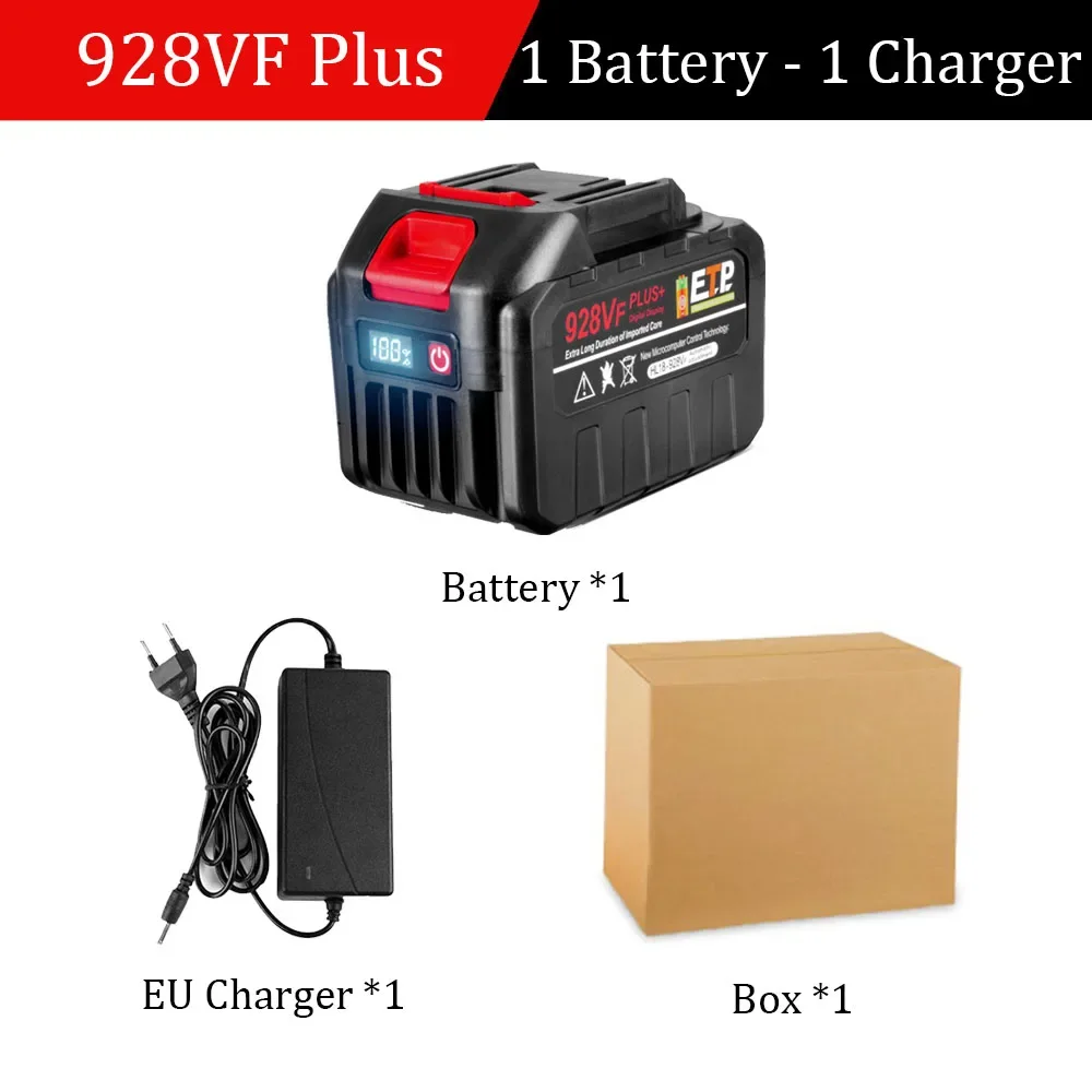 20V 928VF 388VF Plus Akku 30000mAh 20000mAh Mit LED Power Display Für Makita 18V Power werkzeug Batterie EU Stecker: YELLOW