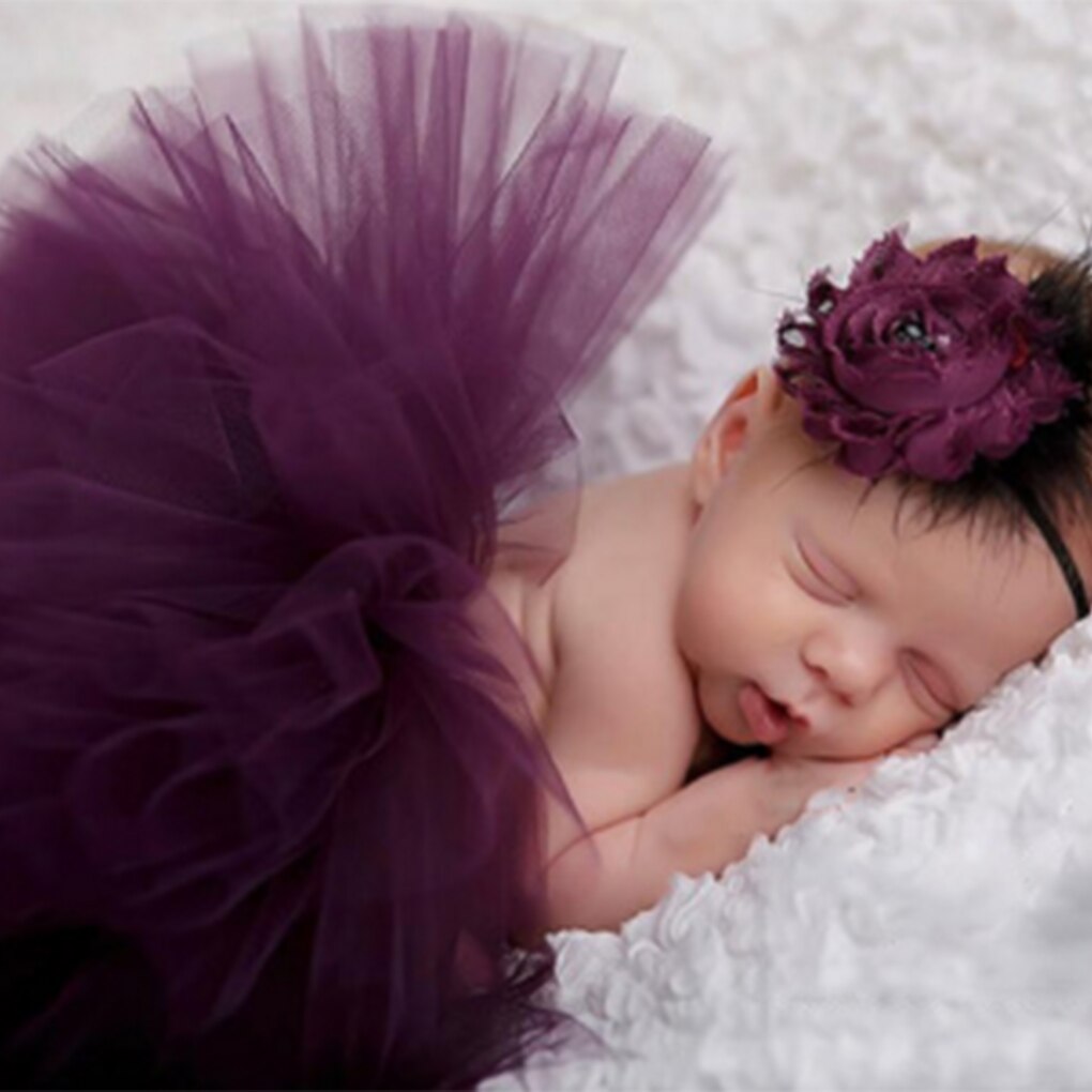 Bébé -né photographie accessoires accessoires bébé Tutu jupe à la main bébé arc-en-ciel Tutu jupe Fotografia bébé Photo accessoires: 16 dark purple