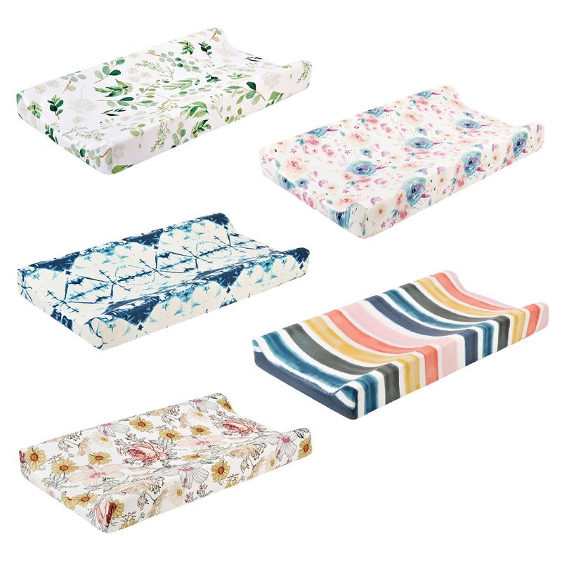 Bebê mudando almofada capa floral impressão cabida berço folha infantil ou da criança cama do berçário unissex fralda mudança folha de mesa