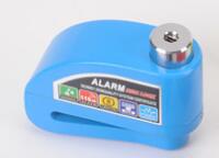 newest bike alarm lock safety waterproof motorcycle brake disc alarm lock bike lock 8 color: Blue