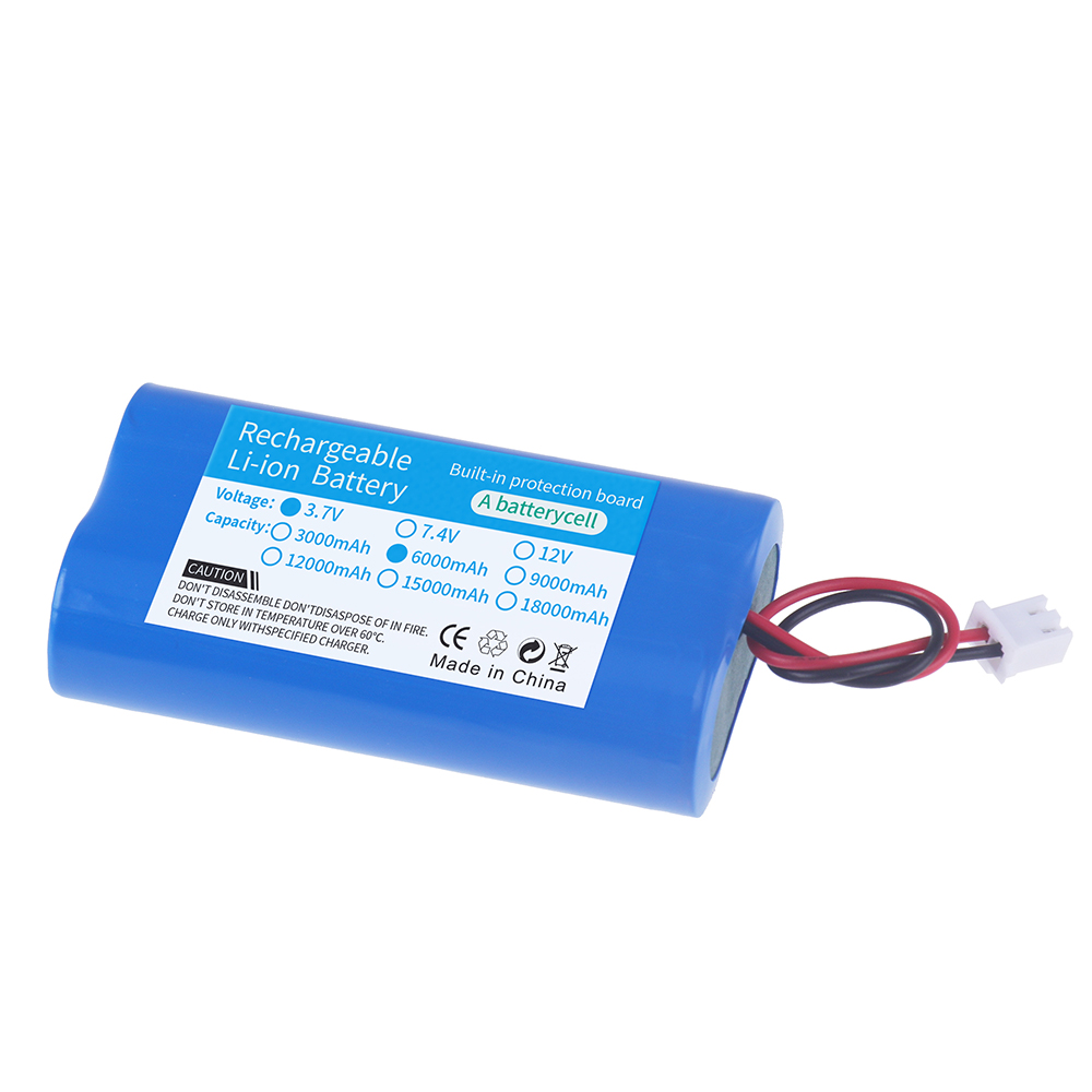 Batería recargable de iones de litio 1S 3,7 V 6000mAh con enchufe de XH2.54-2P para pesca luz LED Altavoz Bluetooth batería de Audio