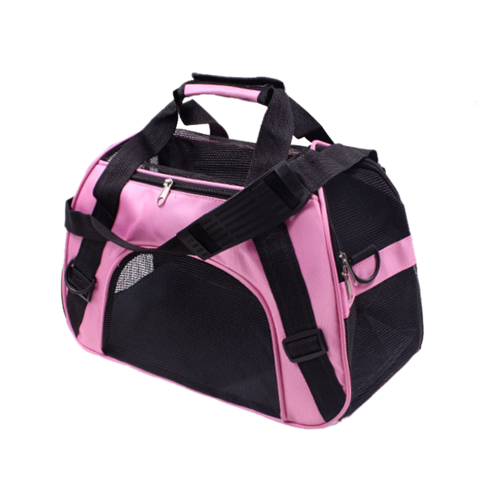 Nylon Huisdieren Ademend Mesh Reistas Draagbare Kat Puppy Uitgaande Handtas Kooi Rugzak Carrier Hond Teddy Benodigdheden: Pink / M