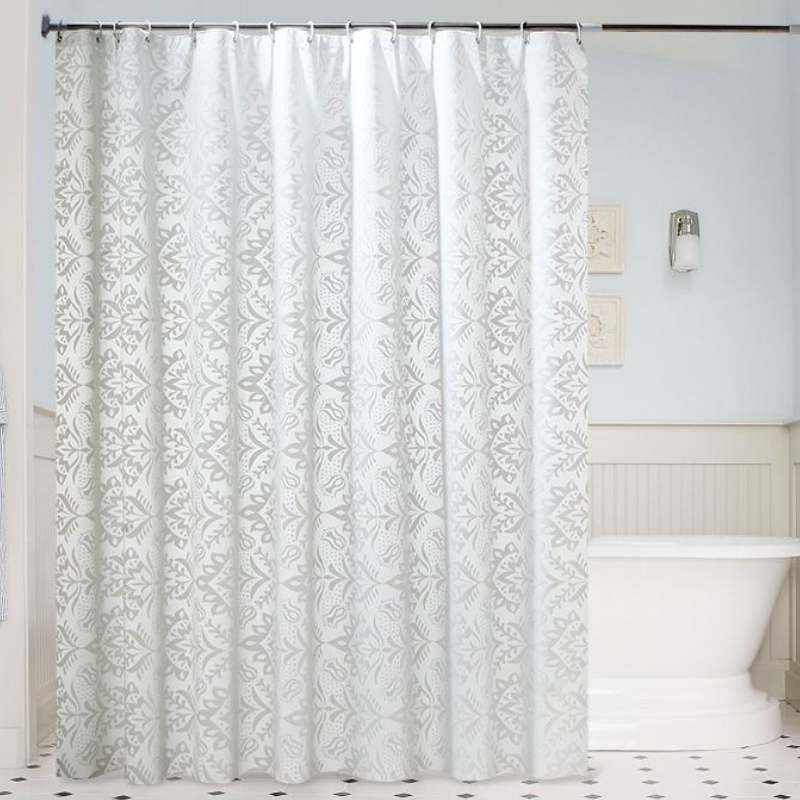 Rideau de douche blanc imprimé Floral, 200cm, pour salle de bain, tissu Pvea, luxe, Style romantique, imperméable, pour salle de bain