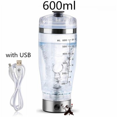 600ml Electric Cocktail Boston Shaker USB Automatic Protein Shaker Portable Mixing Mixer Vortex Tornado Shaker Mixing Cups: Default Title