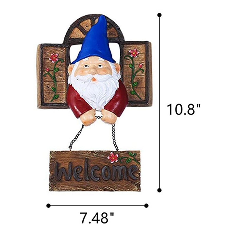 Figuras de jardín de Nomos para exteriores, cartel de bienvenida de jardín, decoración artística para valla de árbol, esculturas de puerta de patio