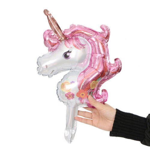 Dessin animé licorne Mini papier d'aluminium ballon bricolage maison fête d'anniversaire décoration de mariage: Rose / 1pc