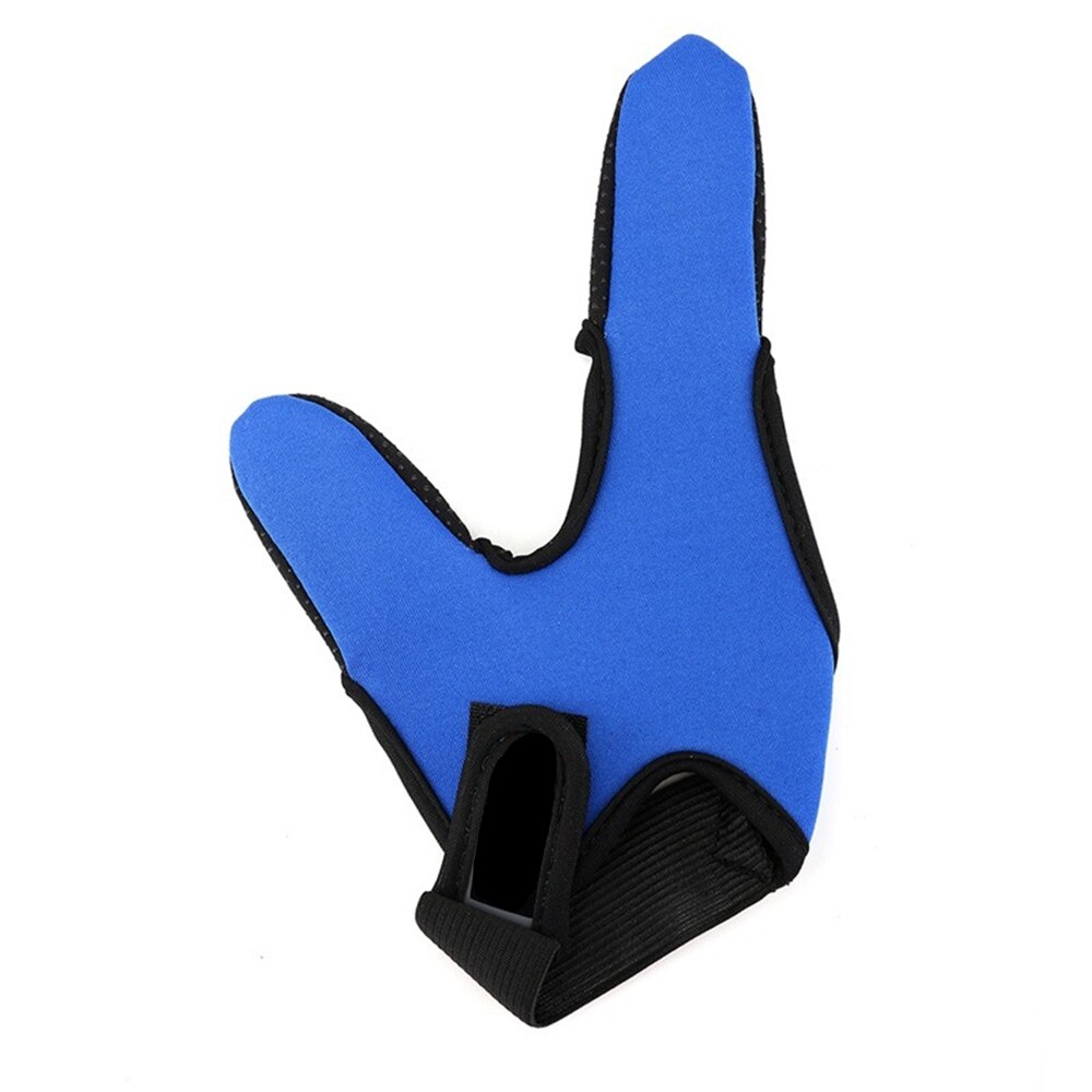 Guantes de pesca antideslizantes transpirables para exteriores, protectores de dedos impermeables, accesorios de herramienta, 2 dedos, Invierno: Azul