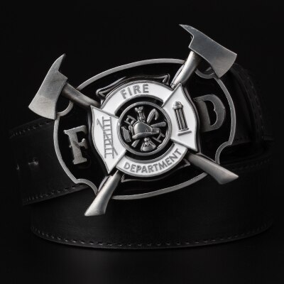 Cool men's belt firefighter profession fire truck buckle fire dept badge fire brigade sign firemen belt fire fighter volunteer: 10