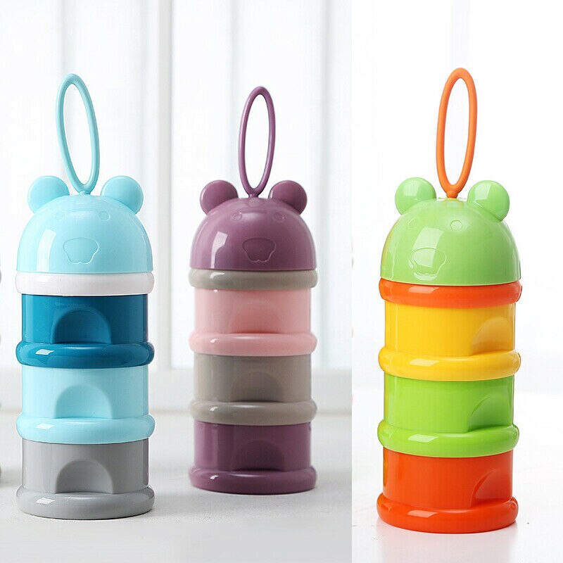 3- laags babymelkpoeder dispenser container opslag formule voedingsdoos