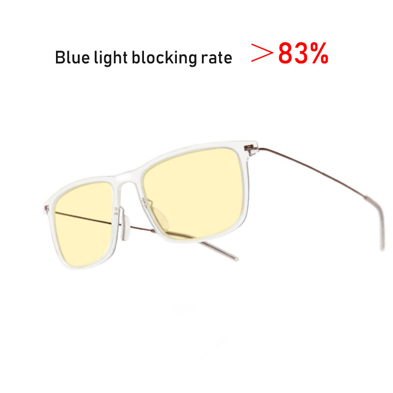Original xiaomi mijia anti-blå strålglasögon pro män kvinnor ultralätta anti-uv glasögon för lek dator telefon ögonskydd: Transparent 83