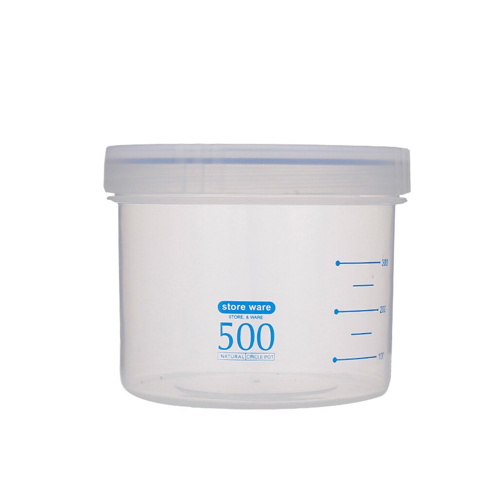 Multigrain Storage Box Hermetically Sealed Plastic Round Spiral Storage Tank Food Storage Containers Refrigerator Storage Bottle: Blue(500ML)