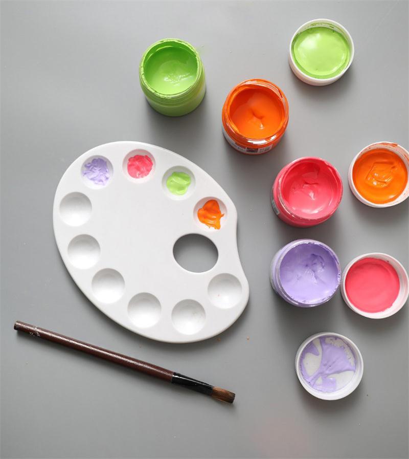 1pc Plastic Palette Art Paint Plastic Drawing Tray White Color Palette for Oil Watercolour Painting DIY Painting Tool