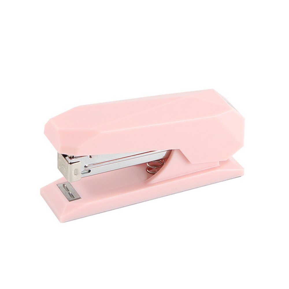 Desk Stapler Mint Green White Spring Powered Stapler No-Jam Desktop Executive Stapling Tool with Non-slip Base Office School: Pink