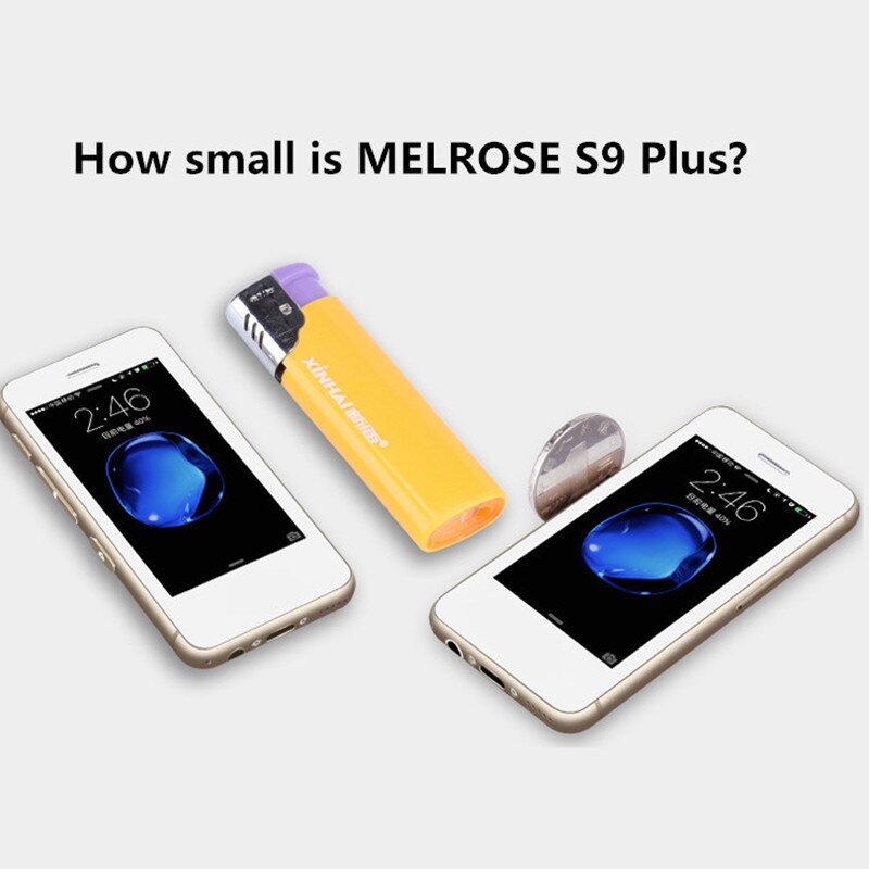 PLUS petit téléphone intelligent Melrose S9P ultra-mince Mini téléphone portable MT6580A/X Quad Core 1GB 8GB Android 6.0 téléphone portable S9 PLUS S9X