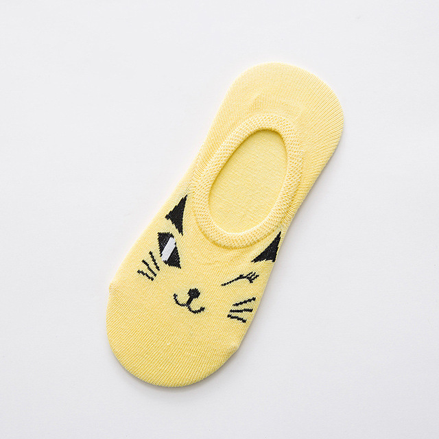 Epous sokker kvinder sød kawaii streetwear sommer forår dyreprint sox tegneserie kat lav ankel usynlig hjemmesko pige: 14