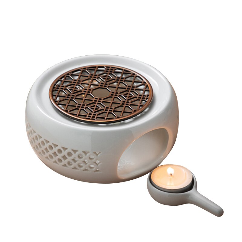 Scalda tè in ceramica teiera candela base riscaldante tè caffè scaldacqua stufa da tè portacandele accessori da tè: C