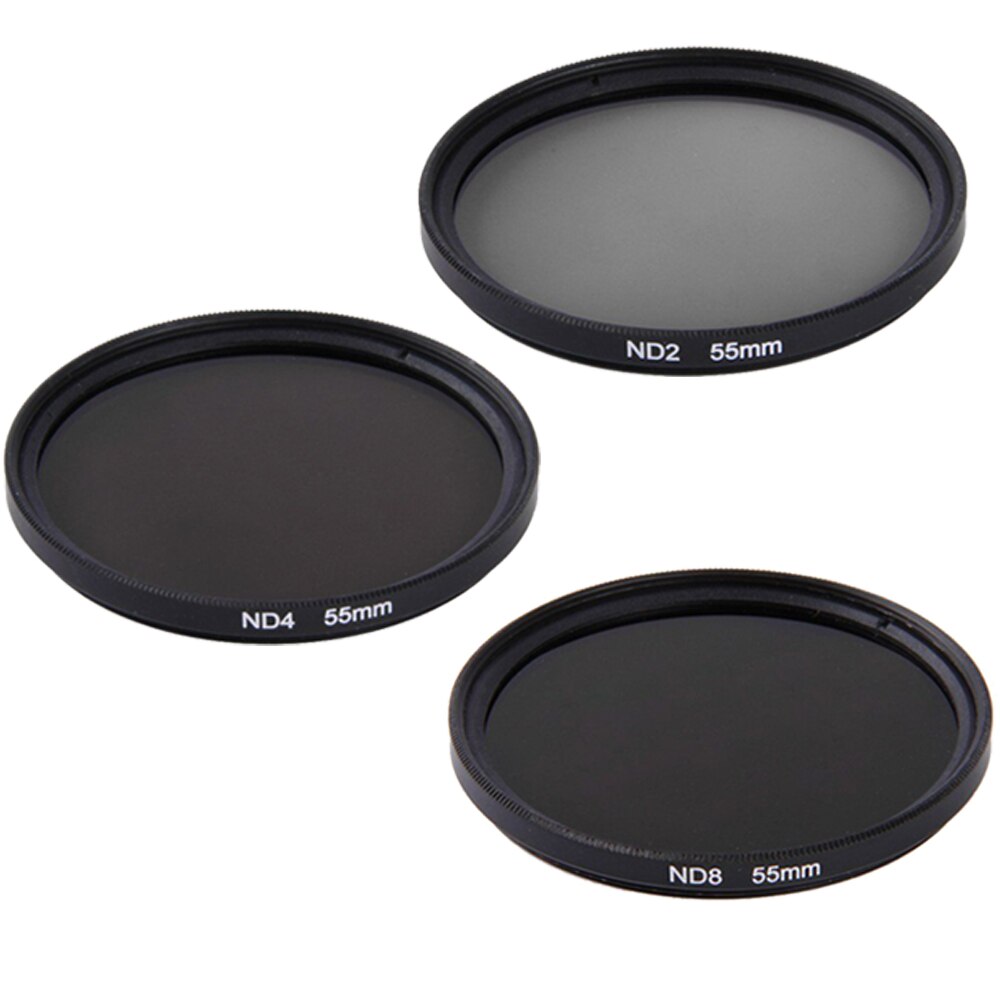 55mm ND2 ND4 ND8 Neutral Density Filter Lens Set + lens hood For Nikon D7500 D7200 D5600 D5500 D3400 D750 with AF-P 18-55mm Lens