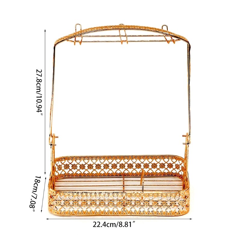 Soporte para tazas, soporte para tazas de café, juego de té, organizador de platos forjado