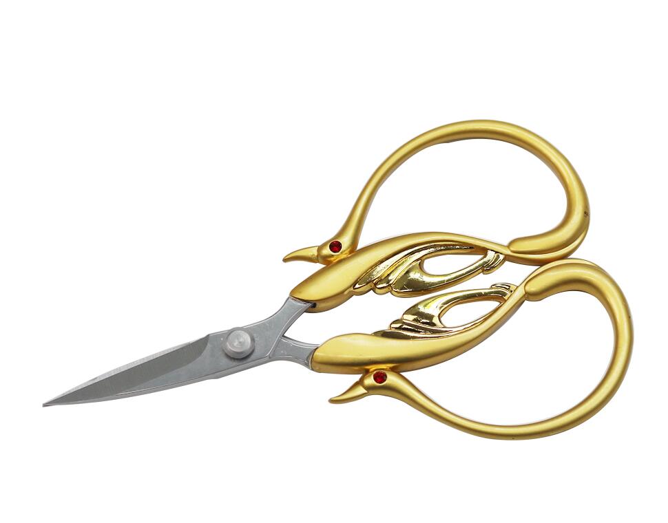 Schwan Stil Stickerei Schere Edelstahl Stoff Cutter Schneider Schere Haushalt NäHenne Schere Hand Werkzeuge: Glod
