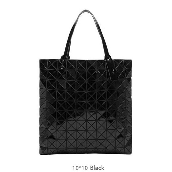 schulter Taschen 10*10 Netz Japan Stil Faltbare Weibliche Tasche Quadrat Dreieck aufbringen Einstellbare Schulter Gurt frauen handtaschen: Schwarz 10x10