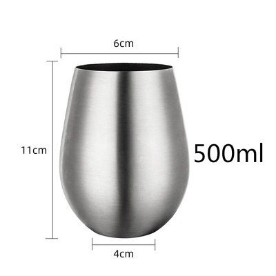Kreative Edelstahl Cocktail Glas Whisky Bier Becher Dicken Ei Geformt Breiten Mund Tasse Bar Club Haushalts Restaurant Wasser Tasse: 500ml