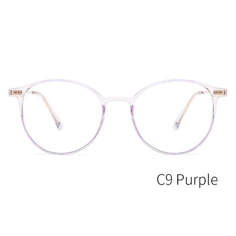 KANSEPT Acetate Glasses Frame Women Round Prescription Eyeglasses Ultralight Myopia Circle Eye Glasses Frame 90045: 90045C9