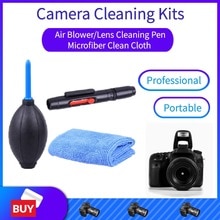 1 Set Lens Borstelen Cleaner Dust Pen Camera Air Blower Duster Microfiber Schone Doek Dslr Cleaning Kits Accessoires