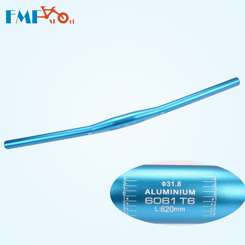 FMFXTR – guidon de vtt plat/surélevé en alliage d'aluminium haute résistance, partie droite de vélo, 31.8x620/700mm: Flat-620-blue