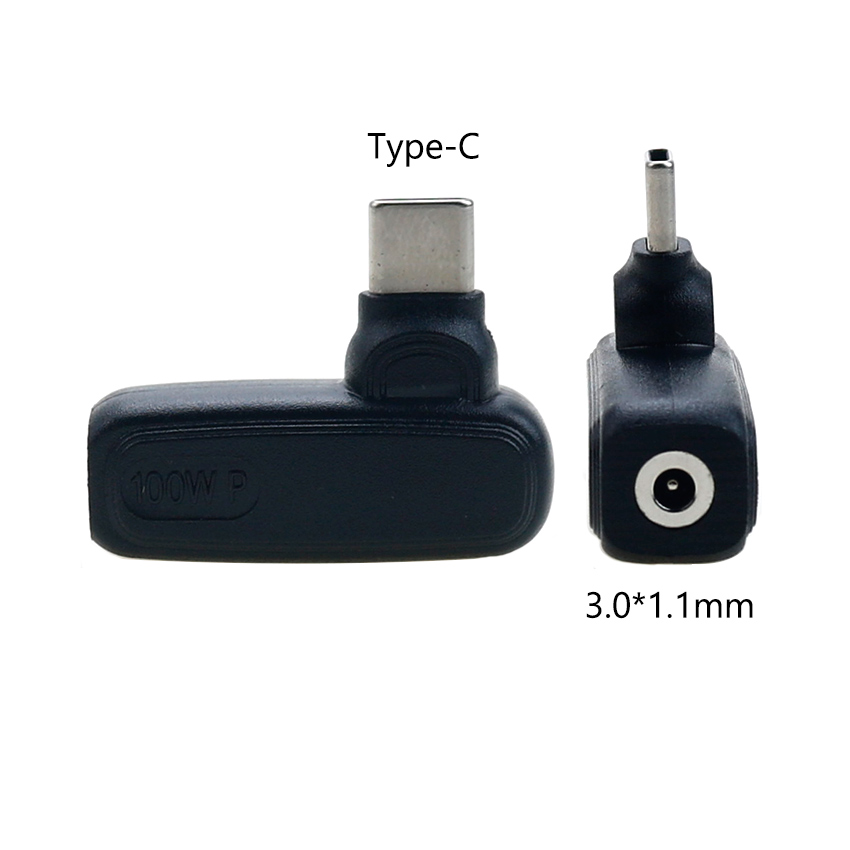 1 stk. 100w dc-strømstik hun- til usb type c-hanstikadapter universel bærbar computerstrømadapter pd-strømadapterstik: Lilla