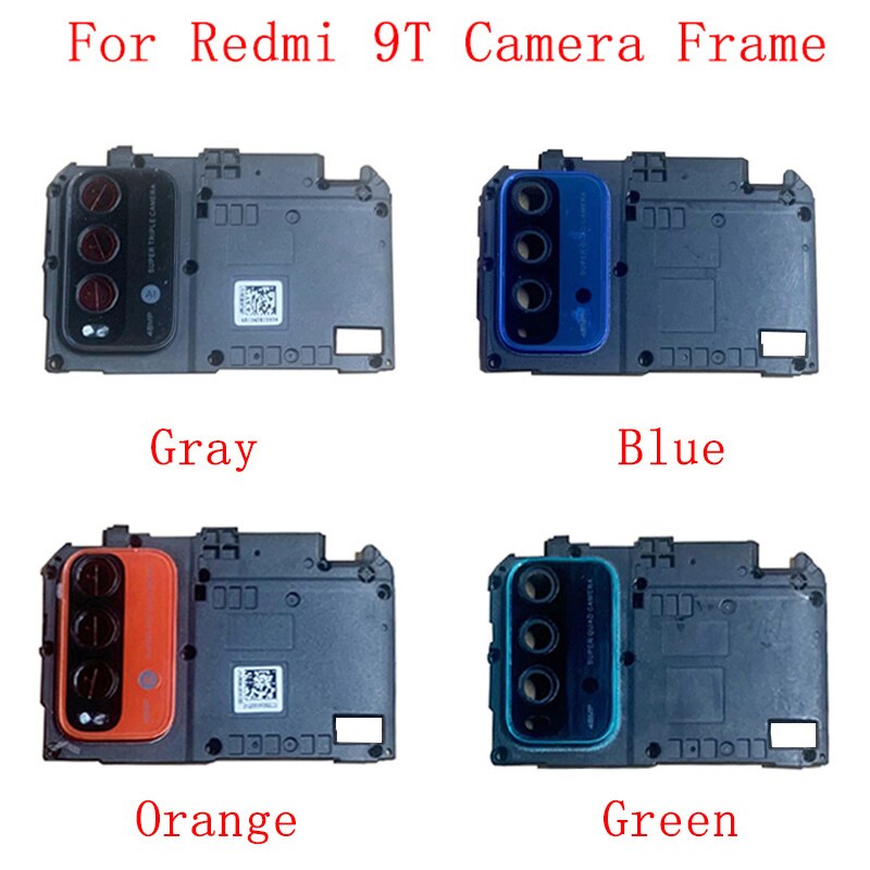 Rear Back Camera Lens with Frame Holder For Xiaomi Redmi 9T Camera Frame Repair Spare Replacement Parts