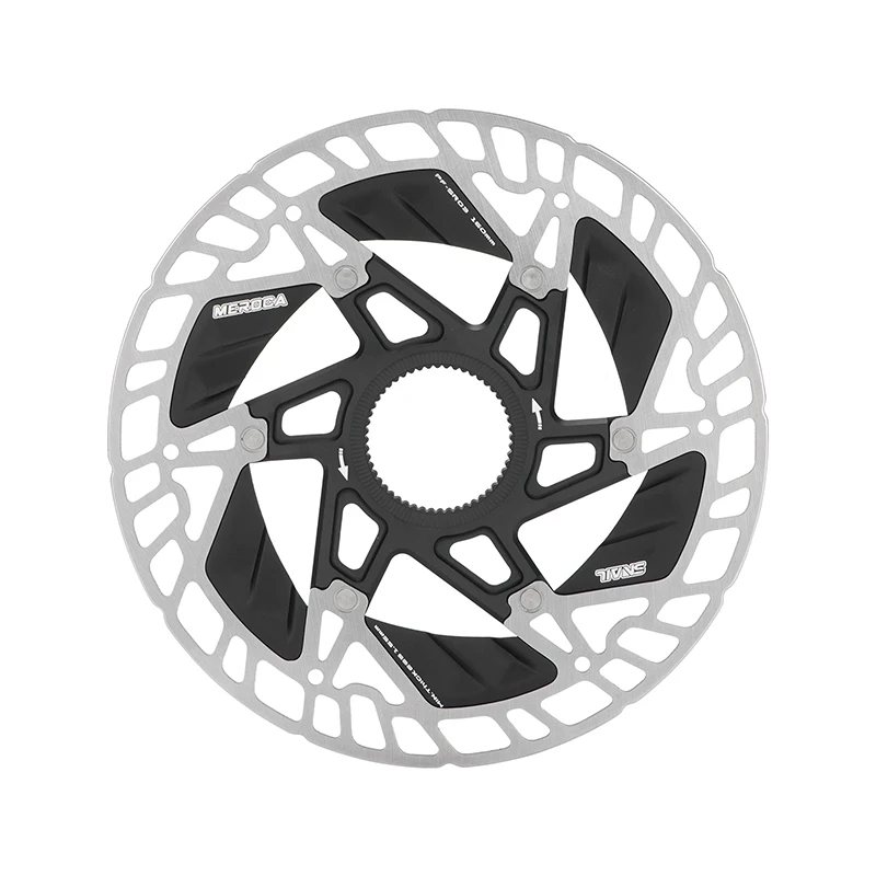 Meroca ultralet cykelbremseskive med 160mm diameter, udhulet 6-- boltet/centrallås, brugt til shimano/sram bremser