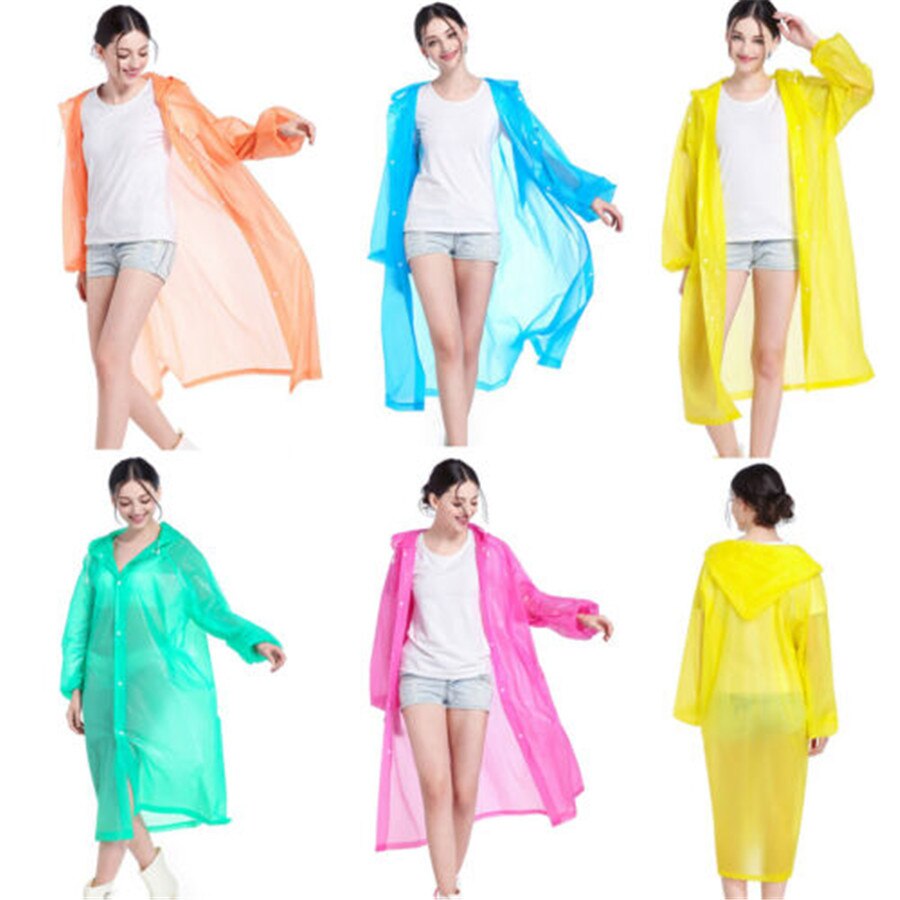 Chaqueta impermeable transparente de EVA para hombres y mujeres, impermeable, impermeable, Poncho con capucha para acampar, impermeable