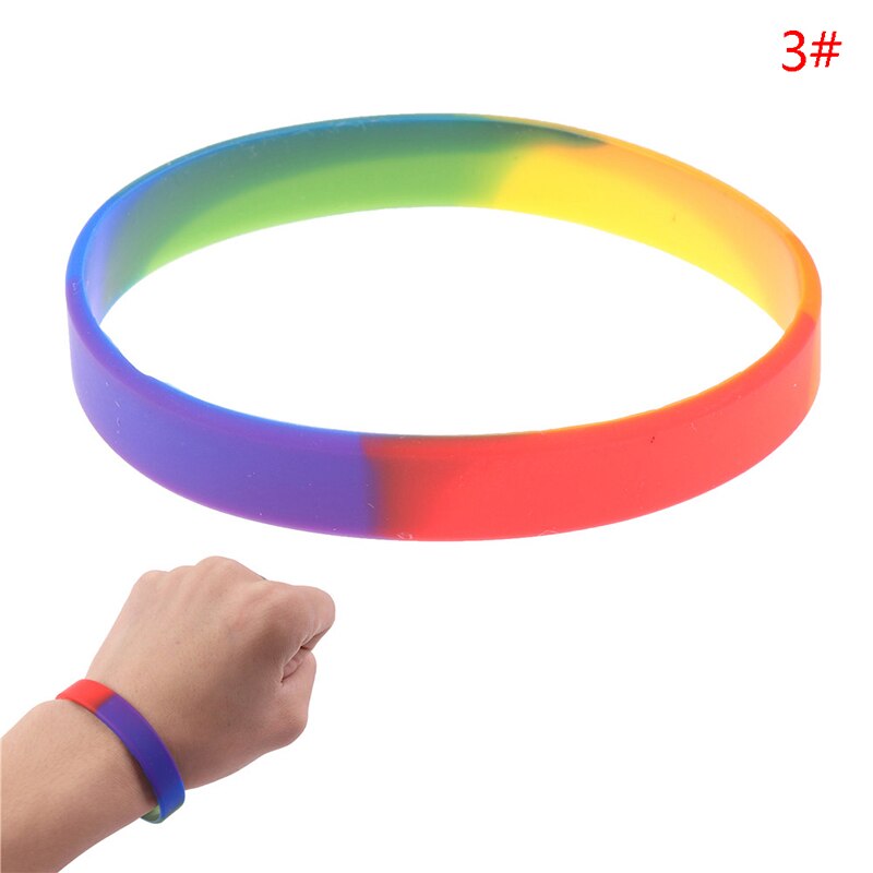 10 soorten unisex lgbt regenboog letters sport polsbandje gay lesbische pride siliconen rubber polsbandje armband feest parade: C