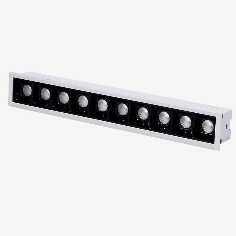LED Recessed Linear Light Office Room Exhibition Hall AC85-265V 5W 10W 20W Anti-Glare Grille Line Spotlights