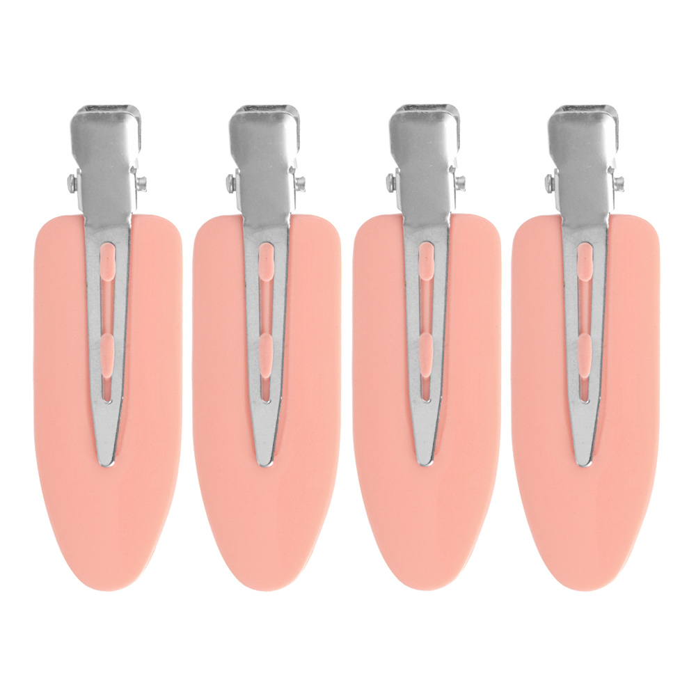 Clip de maquillaje sin costuras para mujer y hombre, pasador sin pliegue, pinza para el cabello sin curva, peluquería , estilismo, horquilla fija, 4 uds.: Blanco