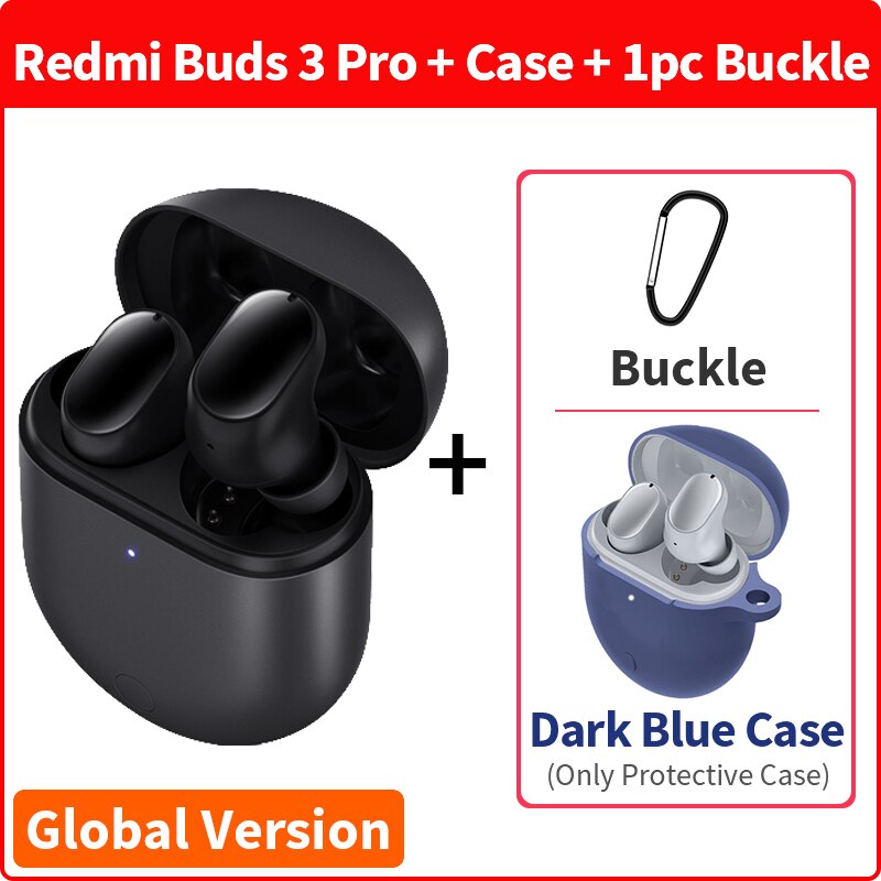 Xiaomi Redmi Airdots 3 Pro Earphone TWS True Wireless Earbuds ANC Bluetooth 5.2 Headset Wireless Charging Redmi Airdots 3Pro: GVBlack N Blue Case