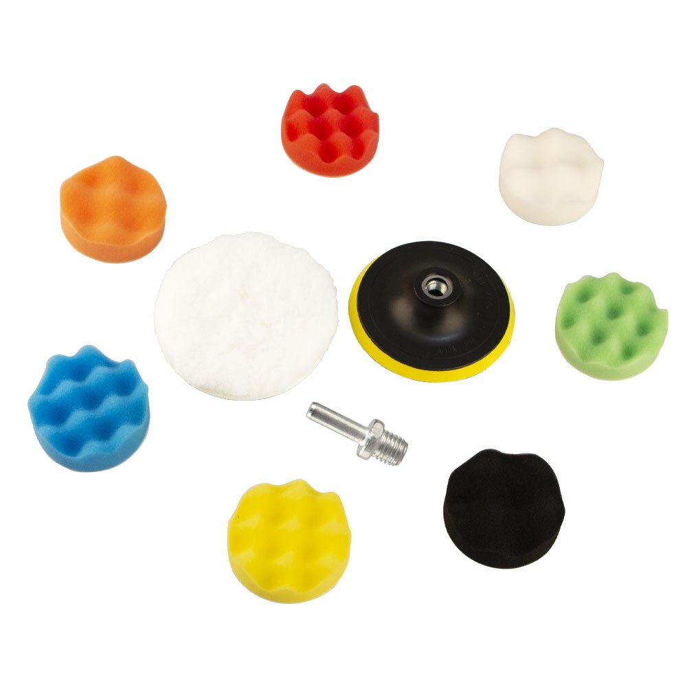 Almohadillas de pulido para coche, Kit de almohadillas de esponja para pulir, adaptador de taladro, herramientas eléctricas, accesorios para automóviles, M10, M14, 16 Uds.