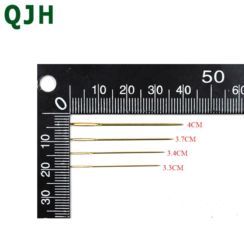 Aguja de coser DIY para hogar, 4 tamaños de pasacintas dorado para bordado a mano para tela de 9CT, 11CT, 14ct, 18CT, punto de cruz Roma con botella 10 Uds.