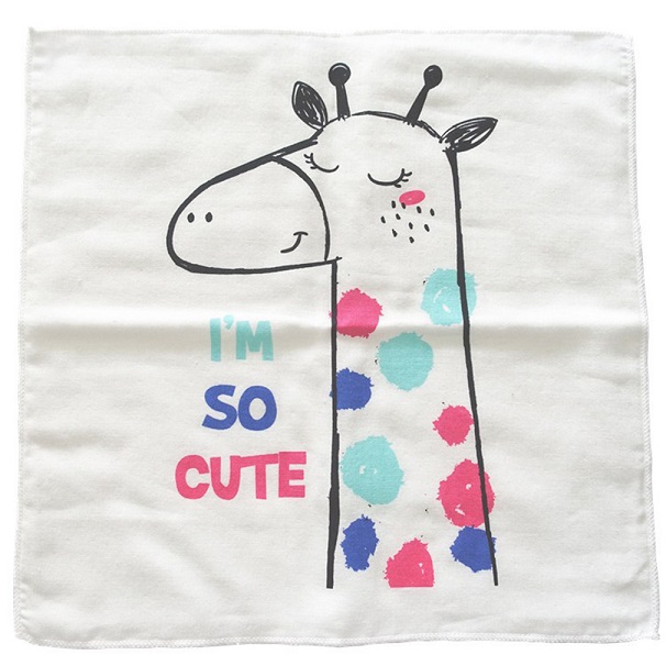 Kinder Baby Cartoon Handtuch Taschentuch Baumwolle Musselin Handtuch Taschentücher 4 Schichten Wischen Taschentücher: giraffe